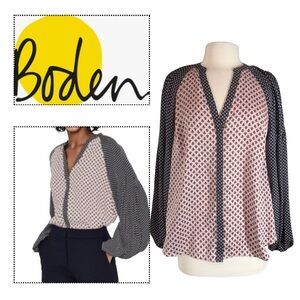 Boden Pink and Black Blouse